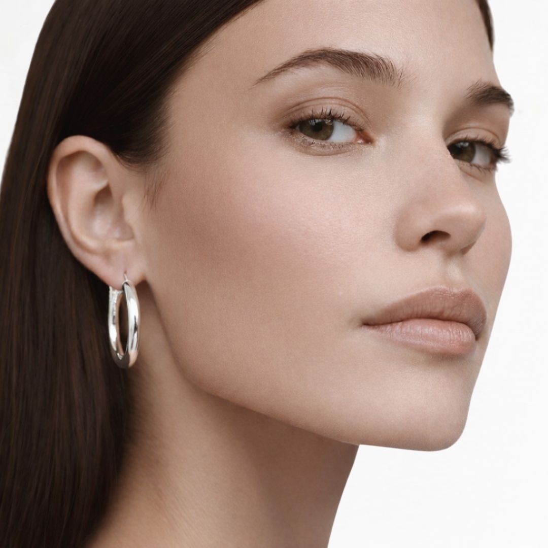 Boucles d'oreilles créoles argent 5 cm Basic & Perfect Bellaime 2