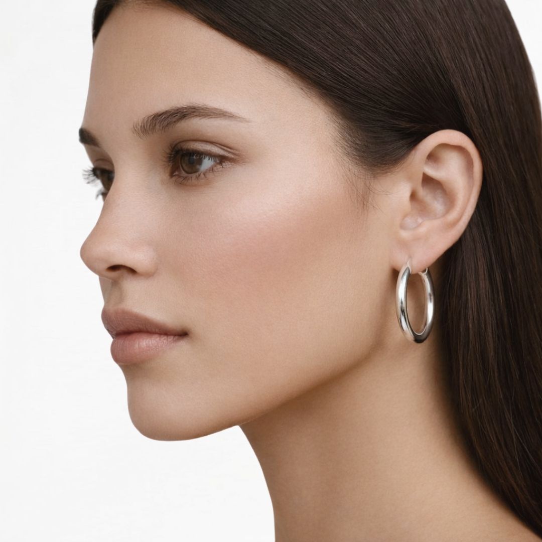 Boucles d'oreilles créoles argent 5 cm Basic & Perfect Bellaime 3