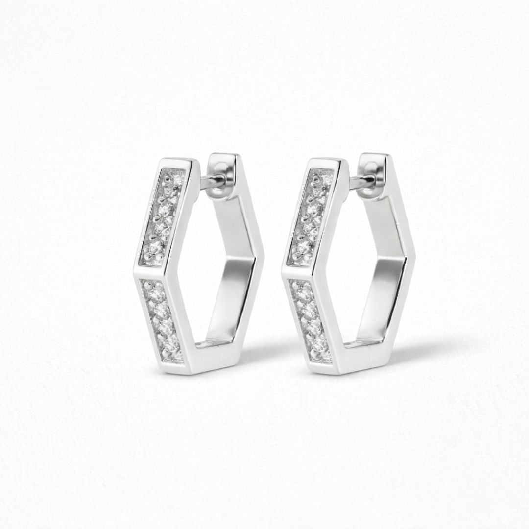 Boucles d'oreilles créoles argent 925 zirconium 1,5 cm Baby Geo Bellaime