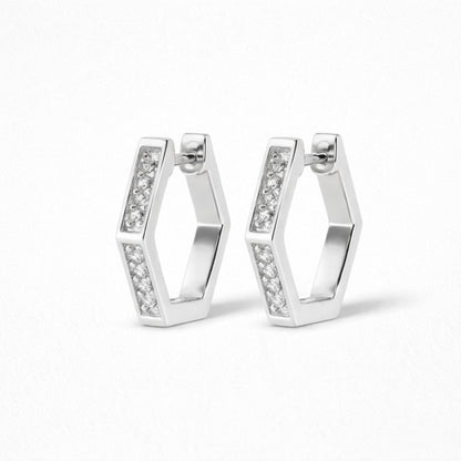 Boucles d'oreilles créoles argent 925 zirconium 1,5 cm Baby Geo Bellaime