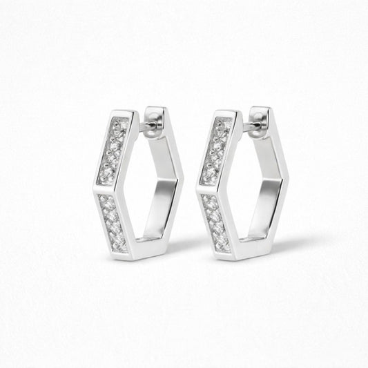 Boucles d'oreilles créoles argent 925 zirconium 1,5 cm Baby Geo Bellaime