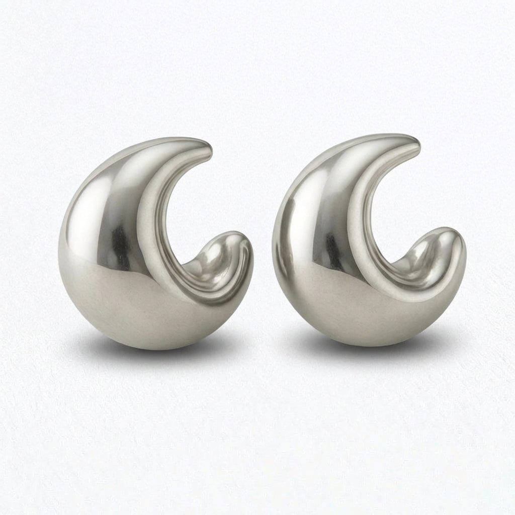Boucles d'oreilles créoles acier inoxydable argent Marta Bellaime