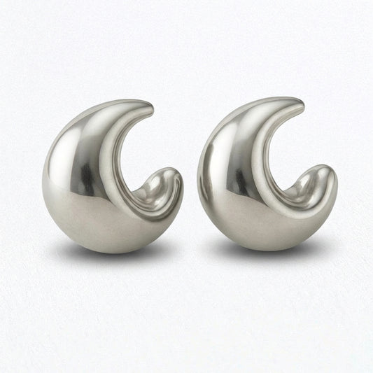 Boucles d'oreilles créoles acier inoxydable argent Marta Bellaime