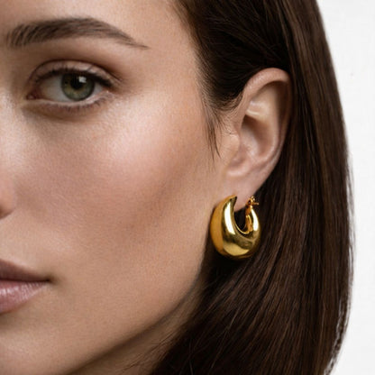 Boucles d'oreilles creoles acier inoxydable or Marta Bellaime 3