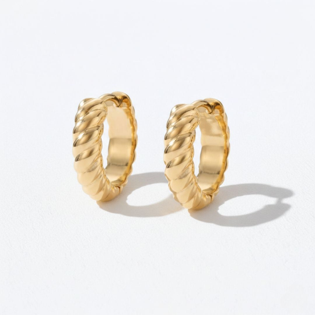 Boucles d'oreilles créoles plaqué or 18K Adele Bellaime