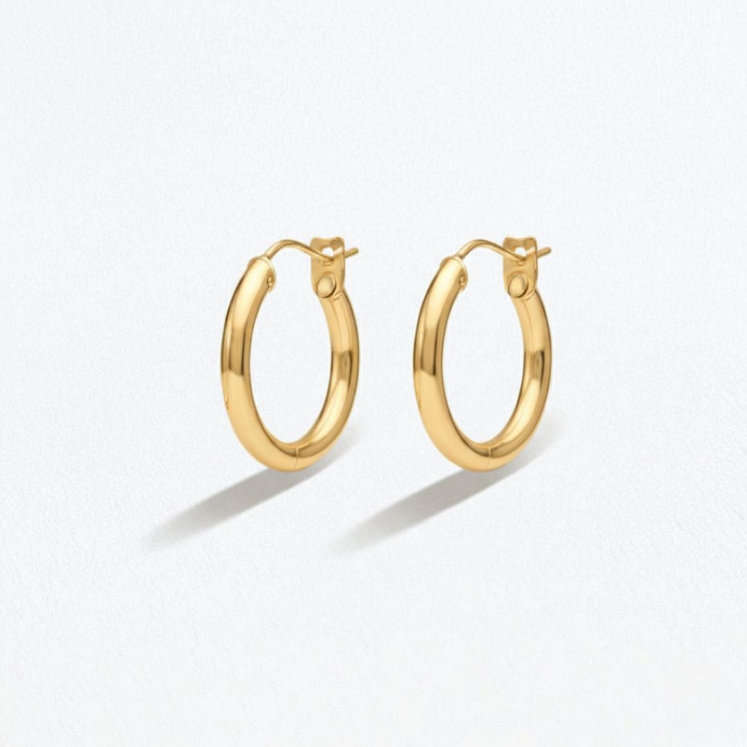 Boucles d'oreilles créoles plaqué or 18K 1,4 cm Basic & Perfect Bellaime