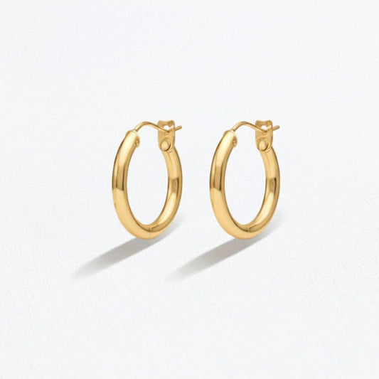 Boucles d'oreilles créoles plaqué or 18K 1,4 cm Basic & Perfect Bellaime