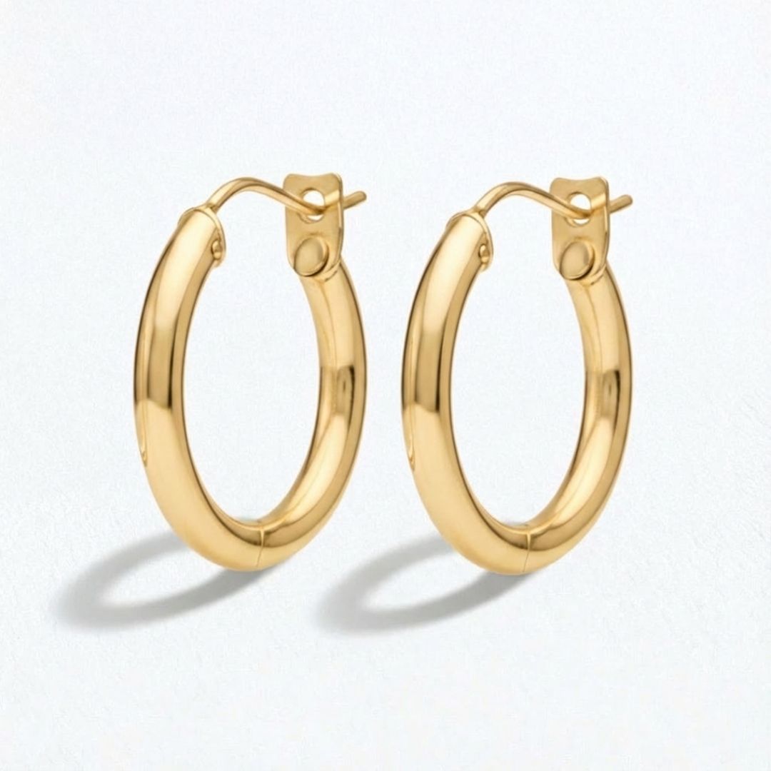 Boucles d'oreilles créoles plaqué or 18K 5 cm Basic & Perfect Bellaime