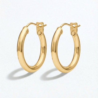 Boucles d'oreilles créoles plaqué or 18K 5 cm Basic & Perfect Bellaime