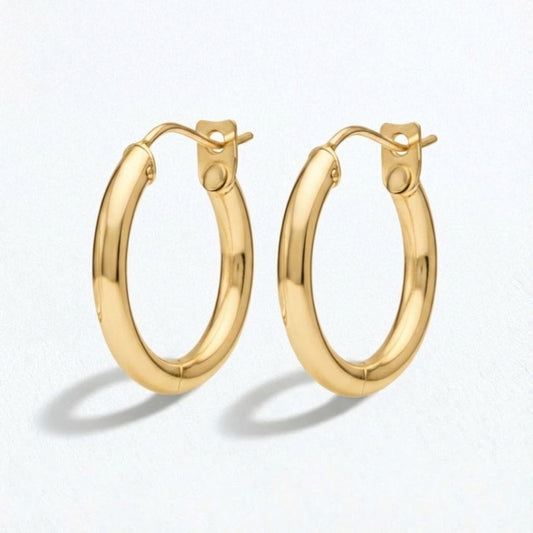 Boucles d'oreilles créoles plaqué or 18K 5 cm Basic & Perfect Bellaime