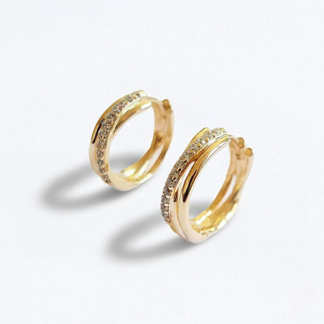 Boucles d'oreilles créoles plaqué or 18K zirconium 2 cm Carla Bellaime