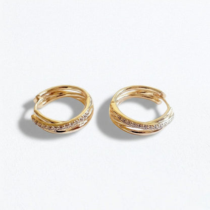 Boucles d'oreilles créoles plaqué or 18K zirconium 2 cm Carla Bellaime 6