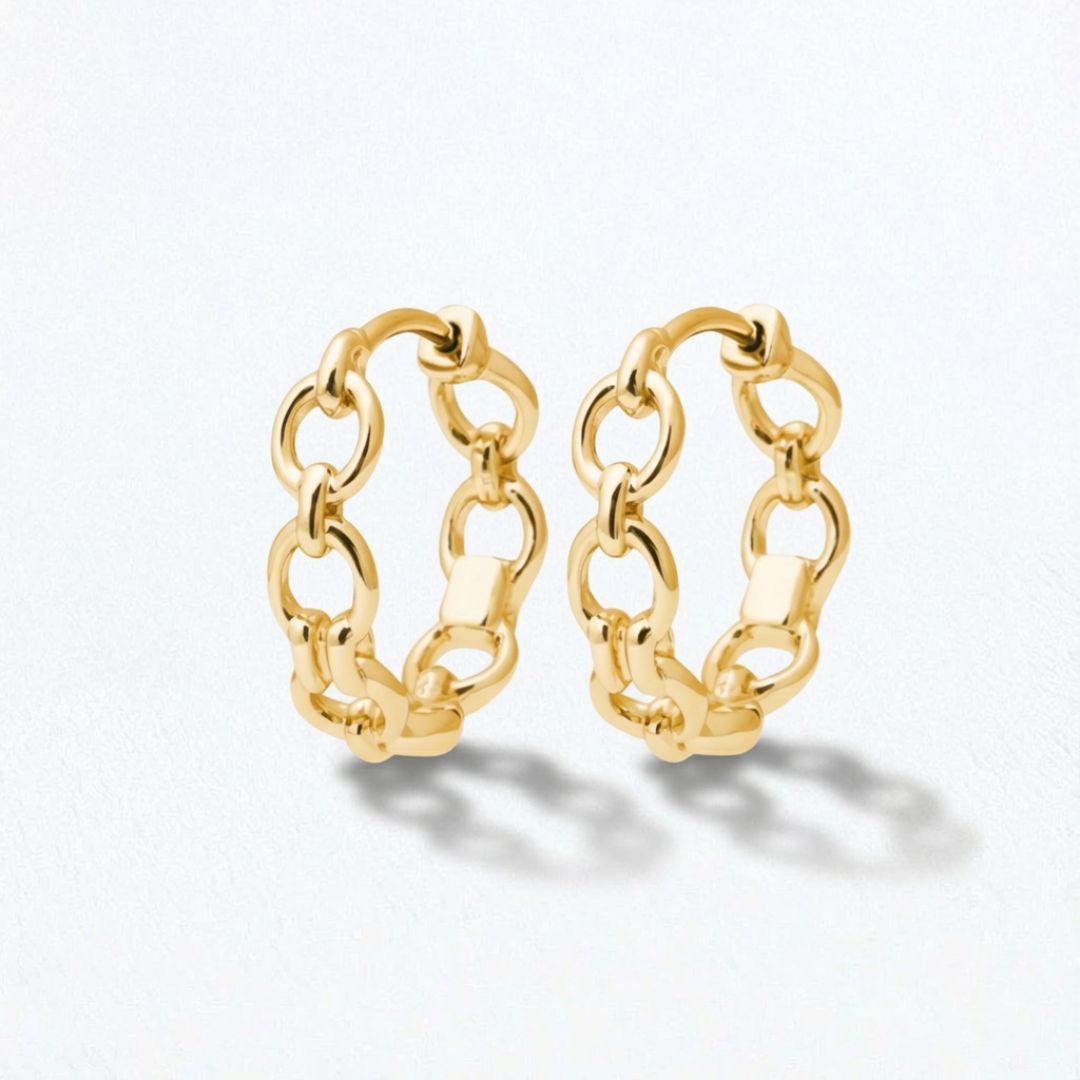 Boucles d'oreilles créoles plaqué or 18K zirconium 2,3 cm Classica Bellaime