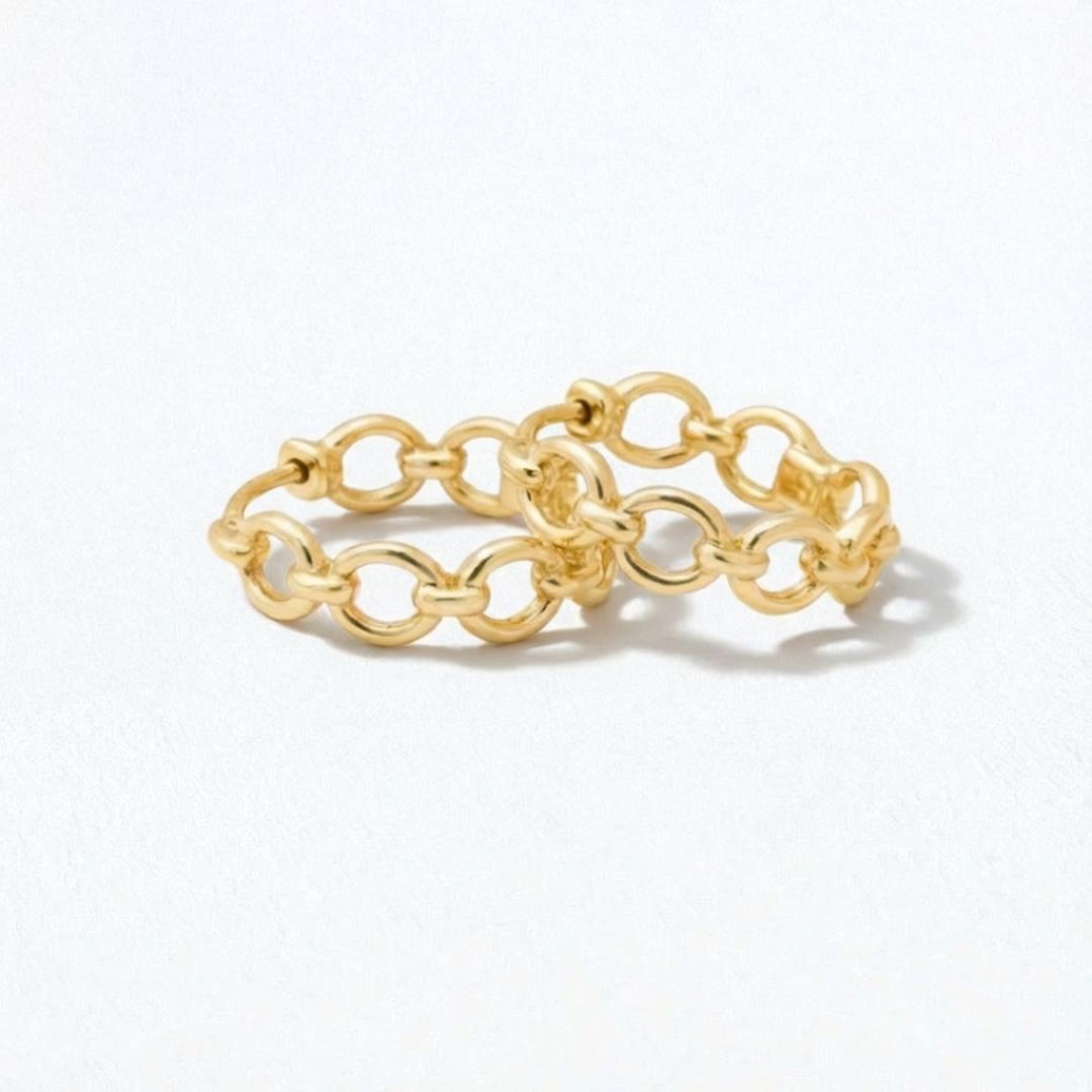 Boucles d'oreilles créoles plaqué or 18K zirconium 2,3 cm Classica Bellaime 3