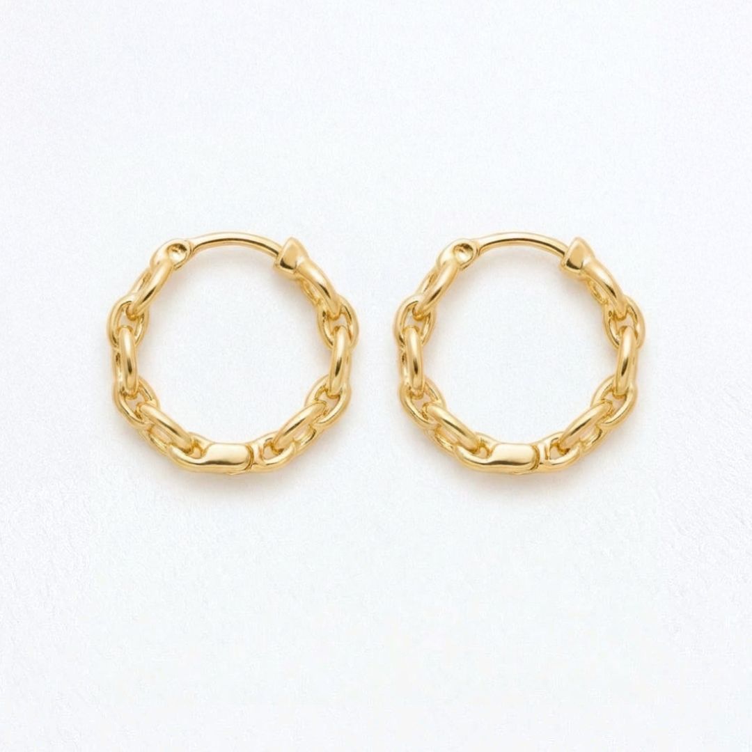 Boucles d'oreilles créoles plaqué or 18K zirconium 2,3 cm Classica Bellaime 4