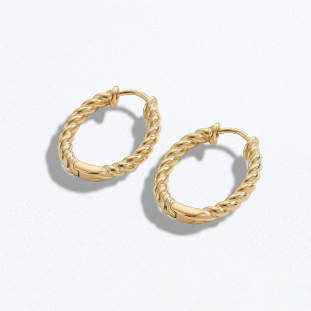 Boucles d'oreilles créoles plaqué or 18K Daphnée Bellaime 4