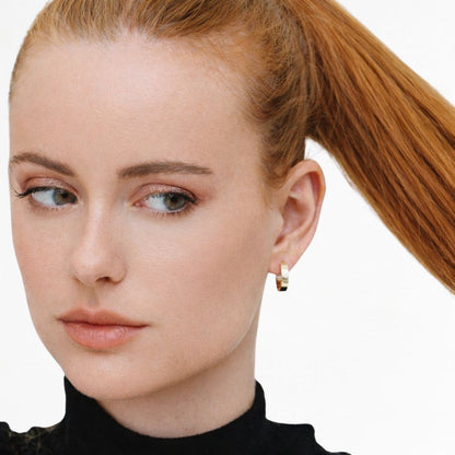 Boucles d'oreilles créoles plaqué or 18K 1,5 cm Futurama Bellaime 3