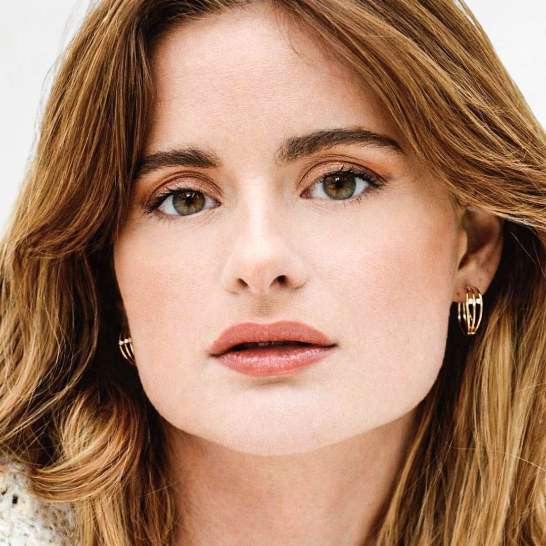 Boucles d'oreilles créoles plaqué or 18k zirconium 2 cm Jonah Bellaime 3