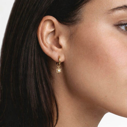 Boucles d'oreilles soleil créoles plaqué or 18K Sun Bellaime 2