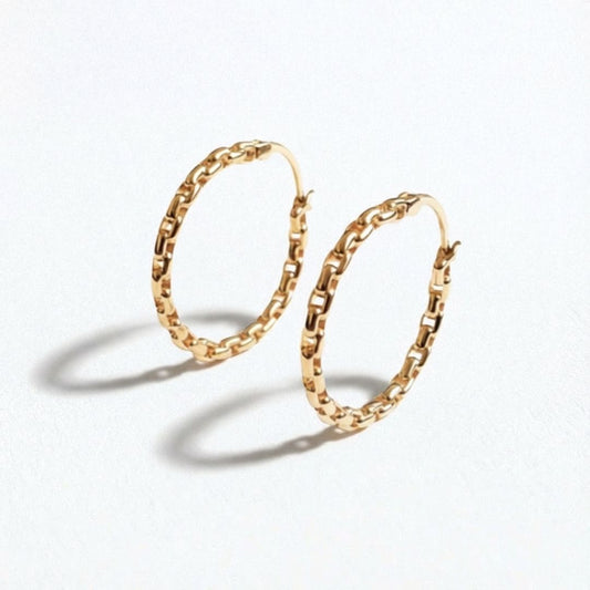 Boucles d'oreilles créoles torsadées plaqué or 18K 3 cm The Fame Bellaime