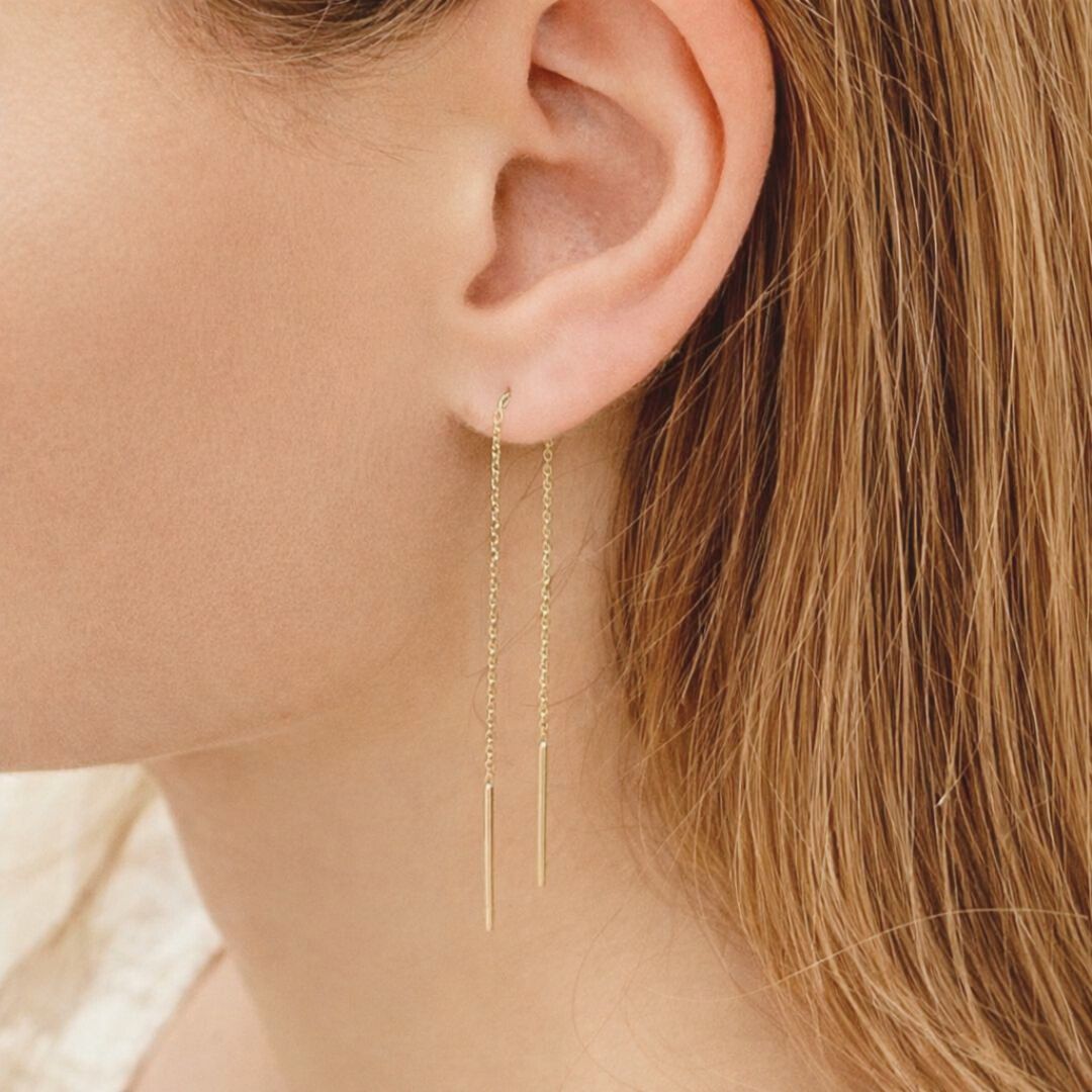 Boucles d'oreilles fil plaqué or 18K Purity Bellaime 2