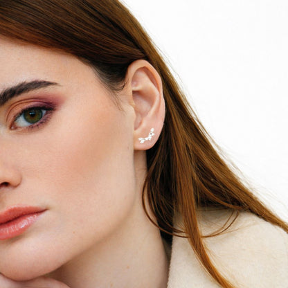 Boucle d'oreille grimpante argent 925 zirconium Ginny Bellaime