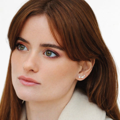 Boucle d'oreille grimpante plaqué or zirconium Ginny Bellaime 4