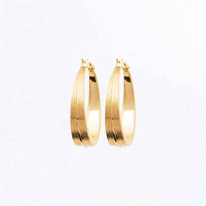 Boucles d'oreilles créoles plaqué or 18K 3 cm Harper Bellaime