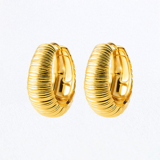 Boucles d'Oreilles Jana - Créoles Plaqué Or 18K - 2,5 cm
