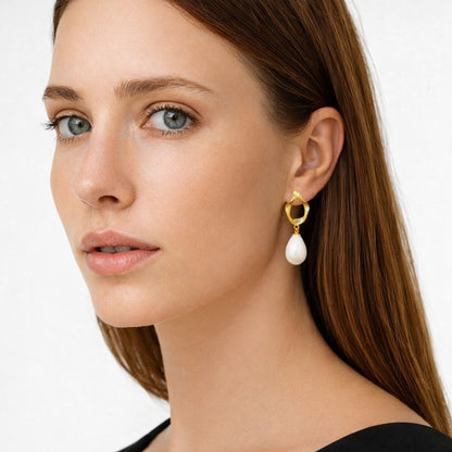 Boucles d'oreilles perle acier inoxydable Pearl Mystery Bellaime 2