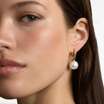 Boucles d'oreilles perle acier inoxydable or Bellaime 2