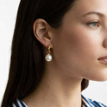 Boucles d'oreilles perle acier inoxydable or Bellaime 3