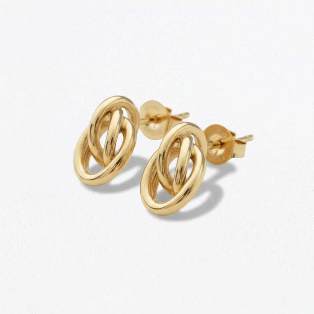 Boucles d'oreilles plaqué or 18K Eternal Flow Bellaime 4