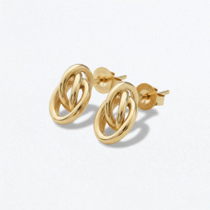 Boucles d'oreilles plaqué or 18K Eternal Flow Bellaime 4