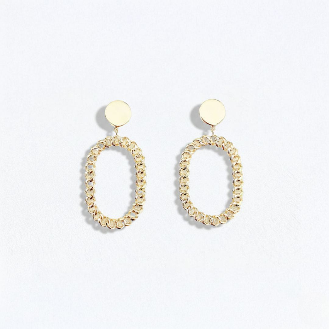 Boucles d'oreilles pendantes torsadées plaqué or 18K 4 cm Serena Bellaime