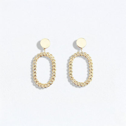 Boucles d'oreilles pendantes torsadées plaqué or 18K 4 cm Serena Bellaime