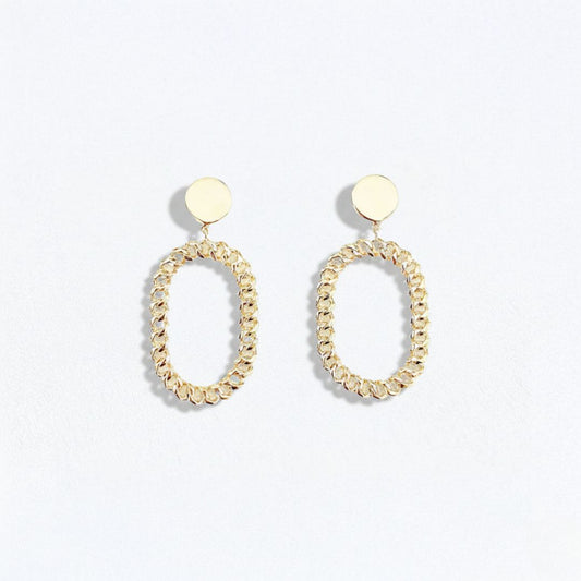 Boucles d'oreilles pendantes torsadées plaqué or 18K 4 cm Serena Bellaime