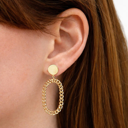 Boucles d'oreilles pendantes torsadées plaqué or 18K 4 cm Serena Bellaime 3