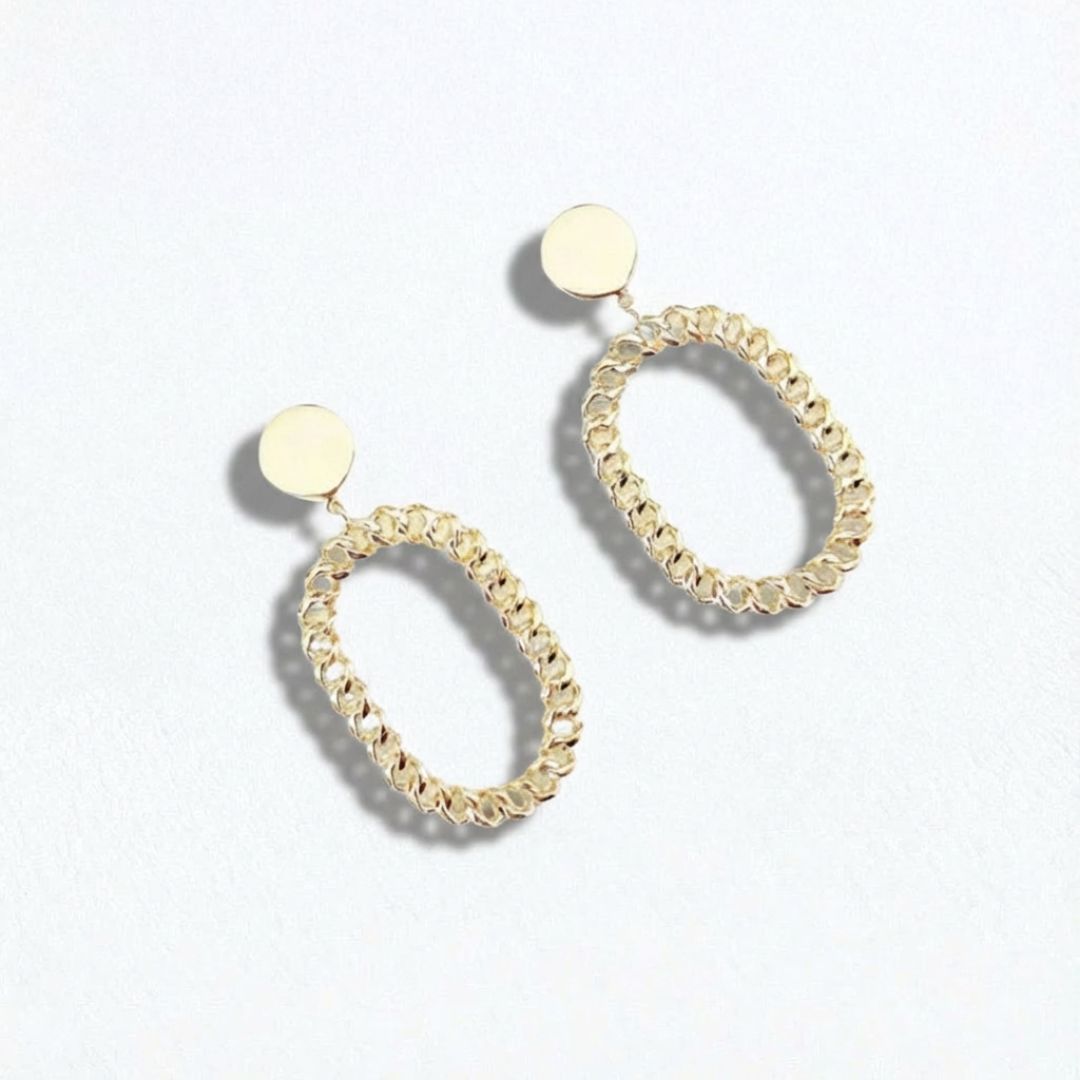 Boucles d'oreilles pendantes torsadées plaqué or 18K 4 cm Serena Bellaime 4