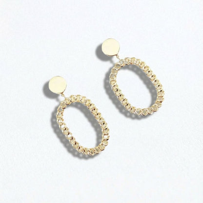 Boucles d'oreilles pendantes torsadées plaqué or 18K 4 cm Serena Bellaime 4