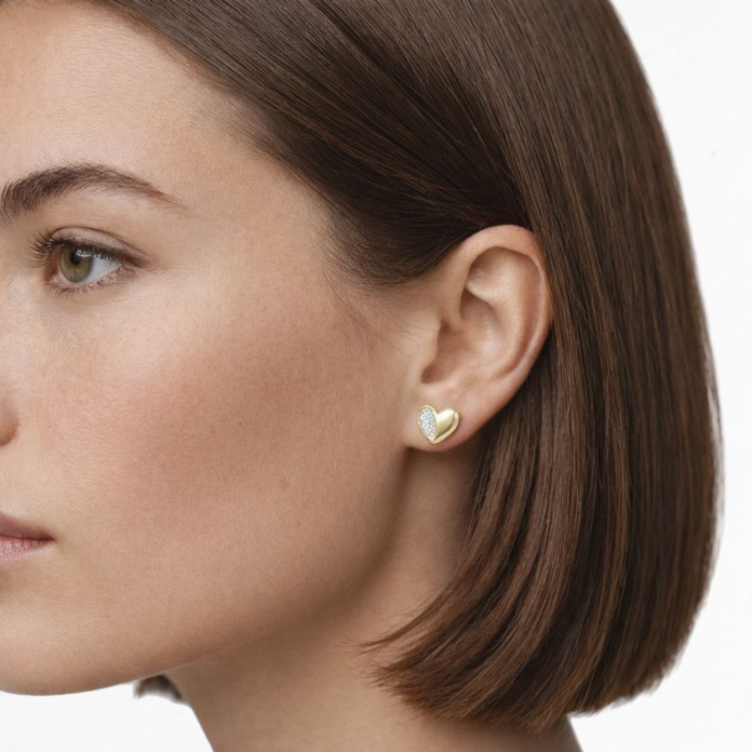 Puces d'Oreilles coeur plaqué or 18K Instant Crush Bellaime 3