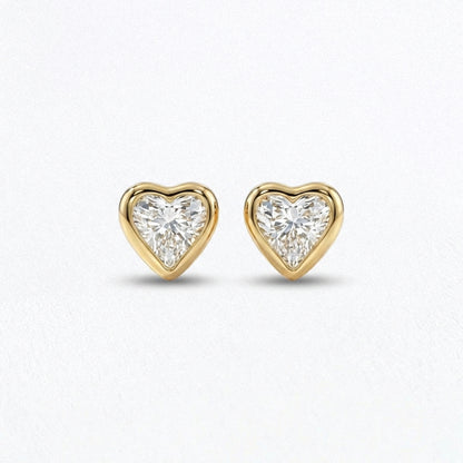 Puces d'Oreilles coeur plaqué or 18K My Love Bellaime