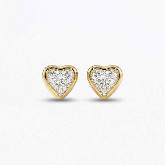 Puces d'Oreilles coeur plaqué or 18K My Love Bellaime