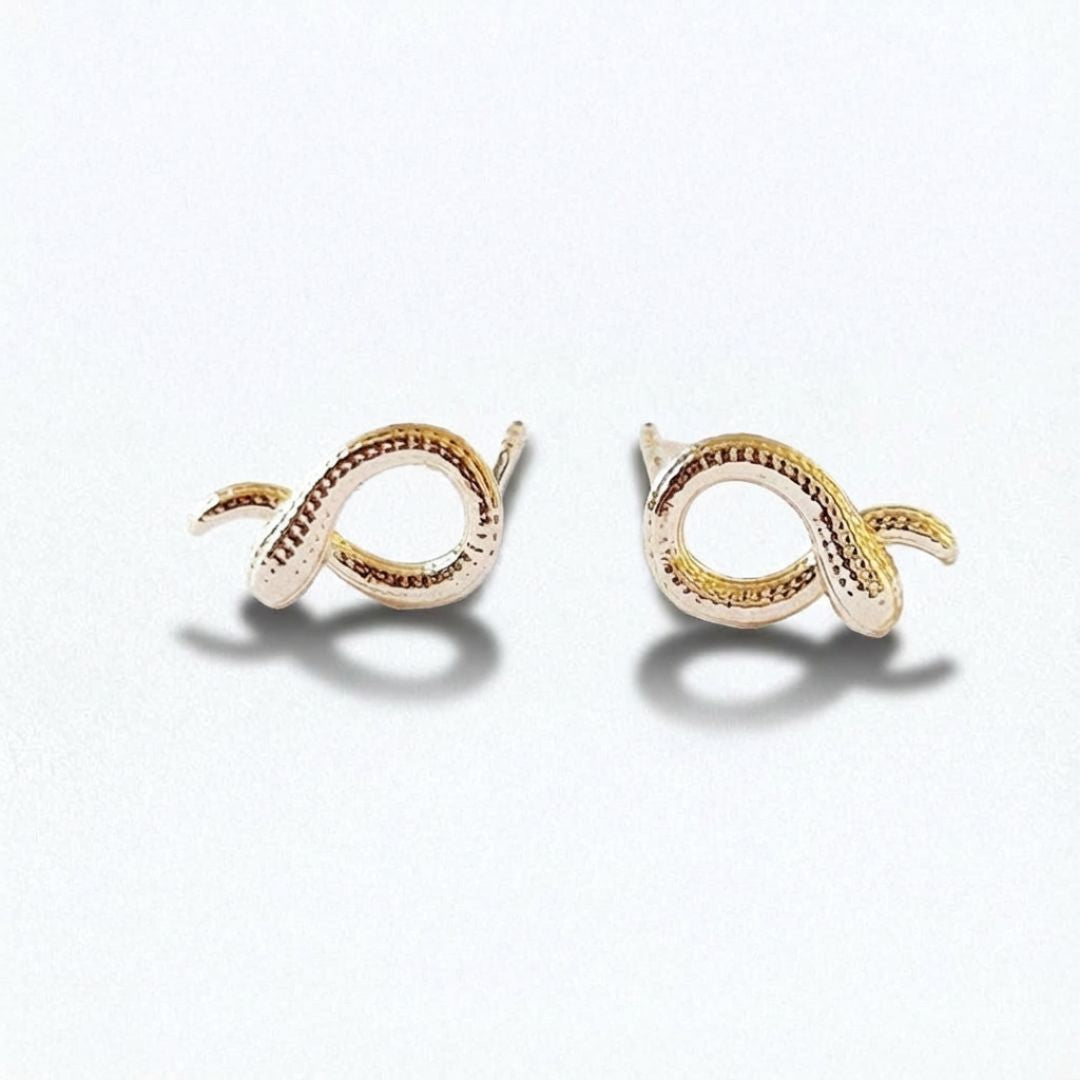 Puces d'oreilles serpent Serpentina plaqué or Bellaime