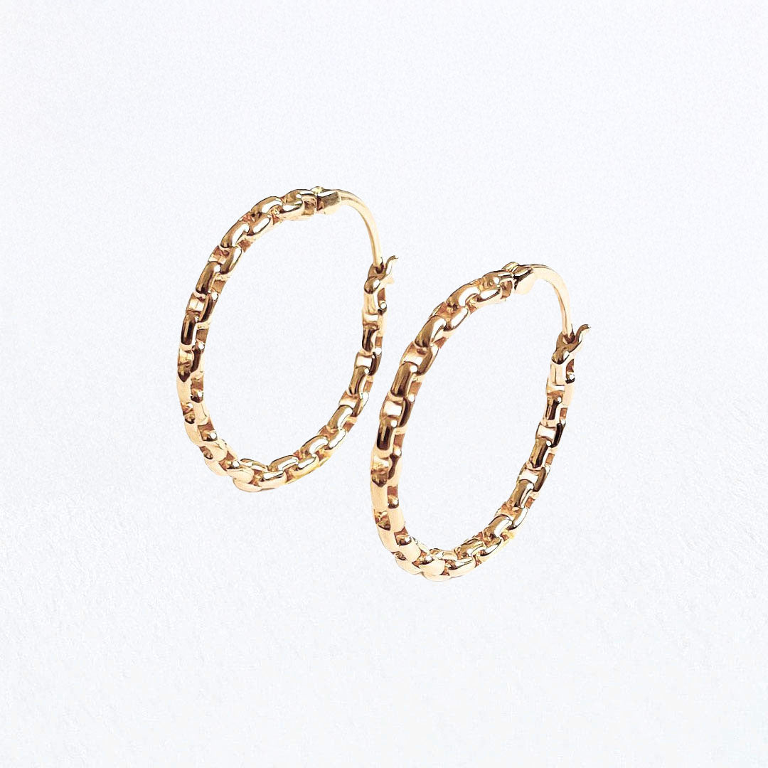 Boucles d'oreilles créoles torsadées plaqué or 18K 3 cm The Fame Bellaime