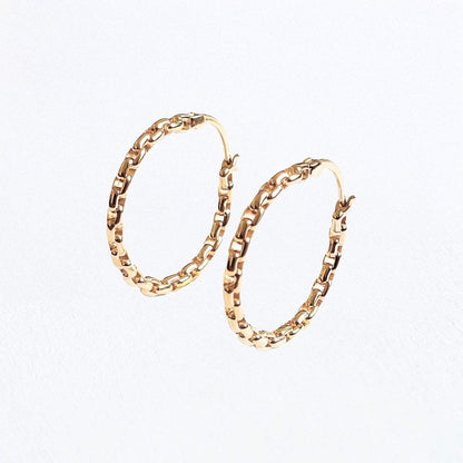 Boucles d'oreilles créoles torsadées plaqué or 18K 3 cm The Fame Bellaime