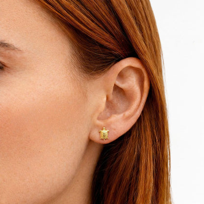 Boucle d'oreille tortue puce plaqué or 18K Tortuga Bellaime 2