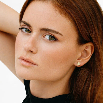 Boucle d'oreille tortue puce plaqué or 18K Tortuga Bellaime 3