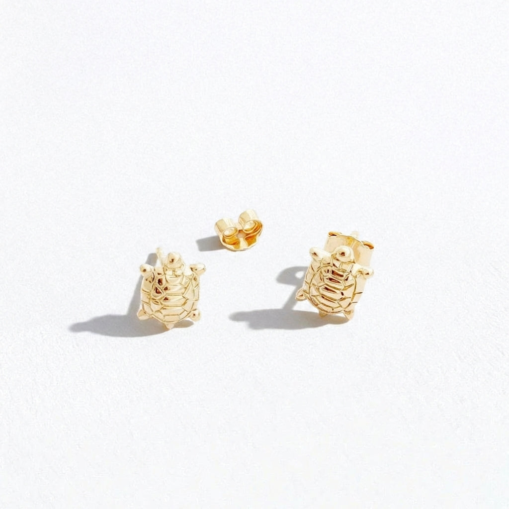 Boucle d'oreille tortue puce plaqué or 18K Tortuga Bellaime 5