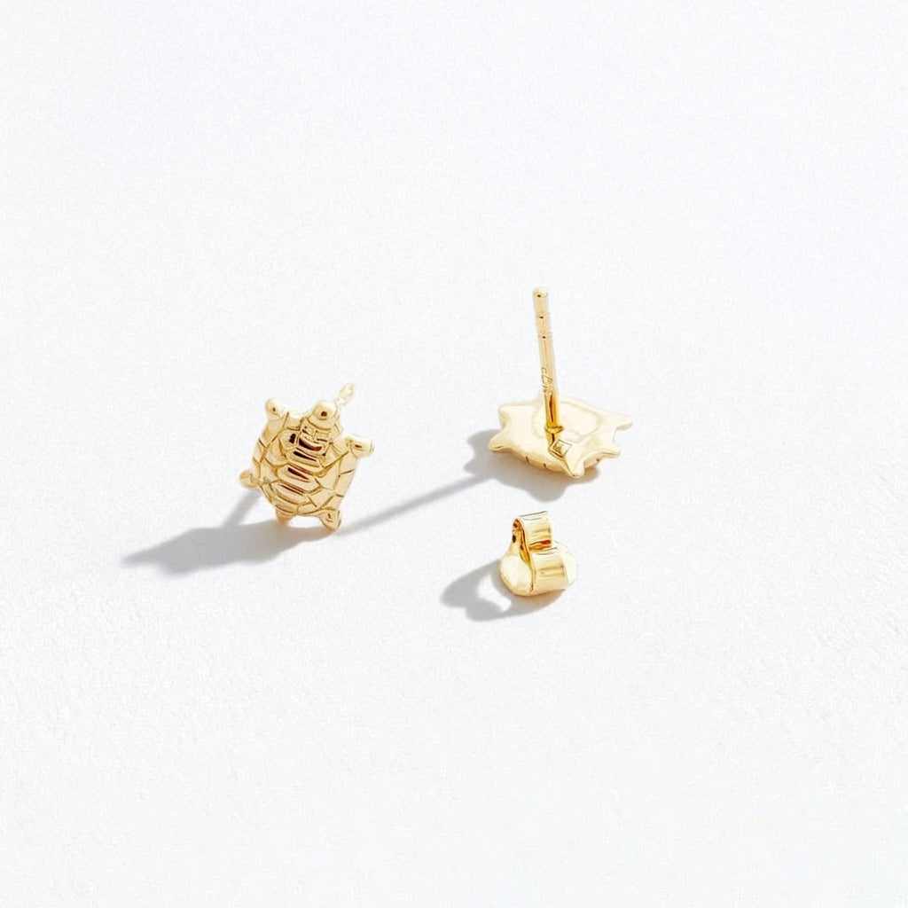 Boucle d'oreille tortue puce plaqué or 18K Tortuga Bellaime 6